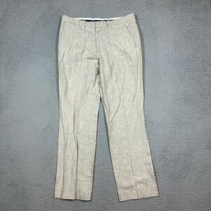 Perry Ellis Men's Linen Slim Fit Pants 32x30 Beige Dress Beach Resort Casual